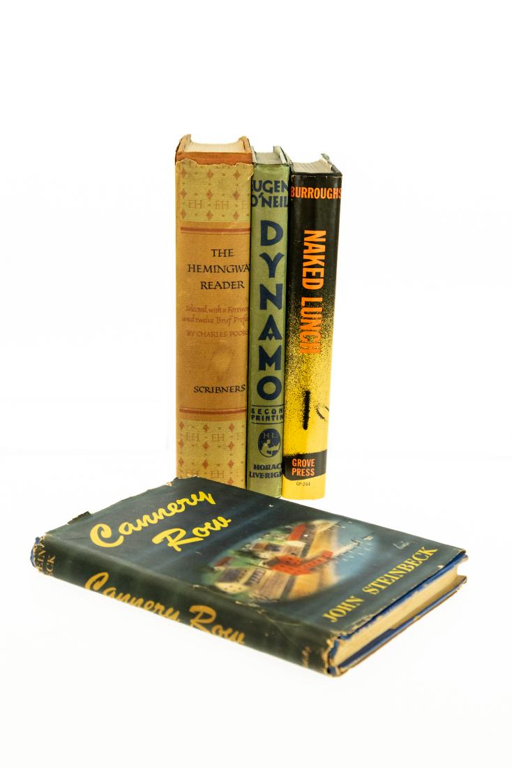 4V First and Early Printings COLLECTIBLE MODERN FICTION: 4V First and Early Printings COLLECTIBLE MODERN FICTION IN DUST JACKETS Cannery Row John Steinbeck Dynamo Eugene O Neill Naked Lunch William S Burroughs The Hemingway Reader Charles Poore Literature N