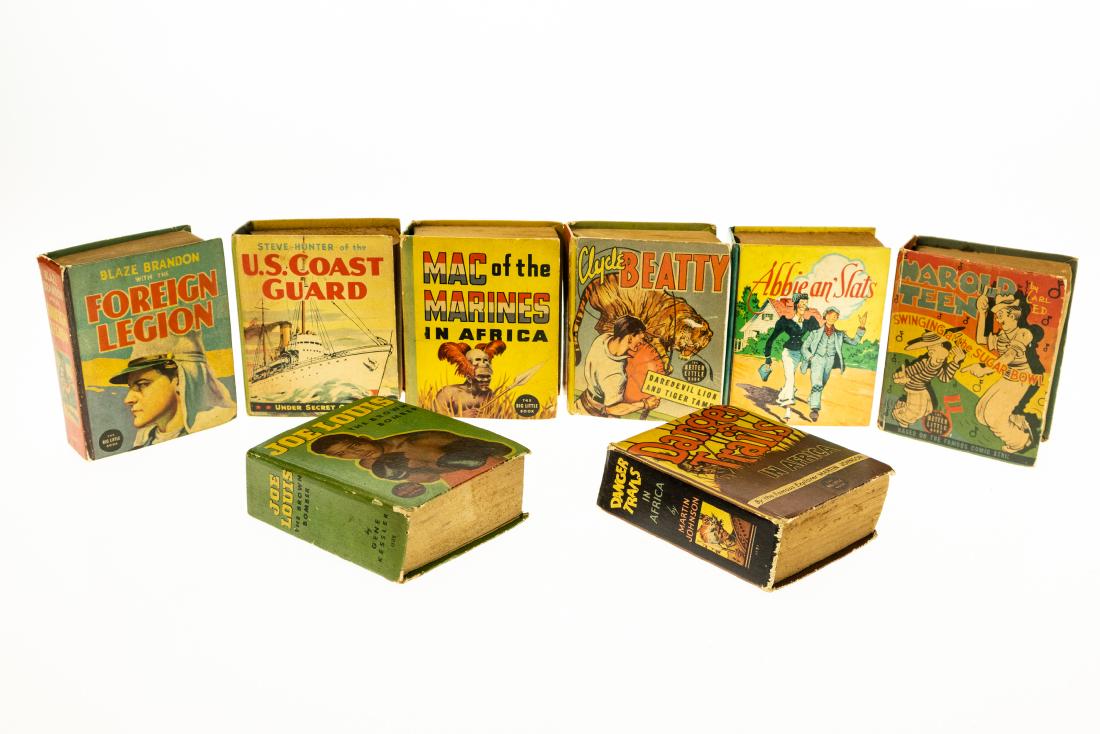 8V Vintage and Antique Books BETTER BIG LITTLE BOOKS: 8V Vintage and Antique Books BETTER BIG LITTLE BOOKS Adventure Clyde Beatty Circus Mac of the Marines Africa Jazz Swing Joe Louis Boxing Blaze Brandon Foreign Legion Steve Hunter Coast Guard Abbie An 
