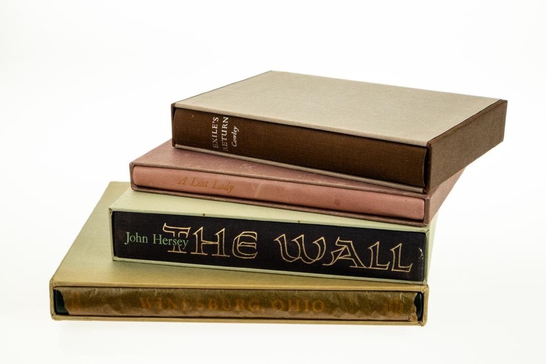 4V Collectible Books LIMITED EDITIONS CLUB MODERN: 4V Collectible Books LIMITED EDITIONS CLUB MODERN LITERATURE Signed Limited Edition Decorative Gilt Illustrated Slipcase A Lost Lady Willa Cather William Bailey Exiles Return Literary Odyssey of the 1