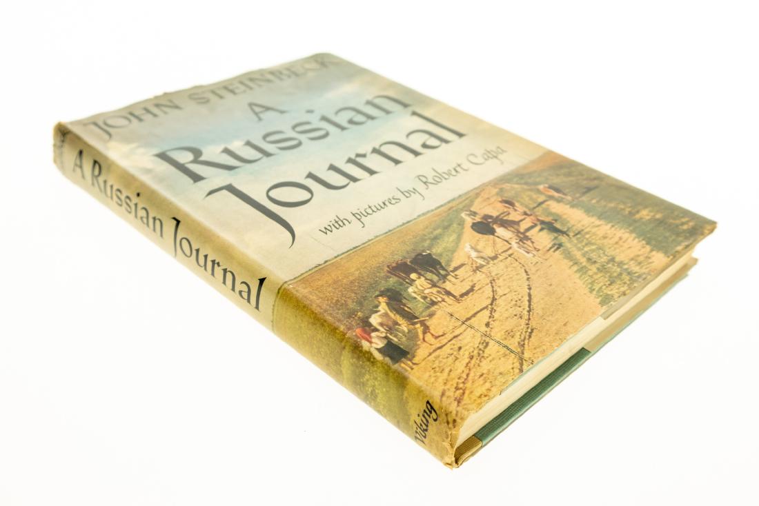 John Steinbeck A RUSSIAN JOURNAL 1948 First Printing: John Steinbeck A RUSSIAN JOURNAL 1948 First Printing Pictures by Robert Capa Original Dust Jacket Photographs Travel Moscow Culture Farmers Caucasus Ukraine Photography Farmers Workers Peasant Intelle