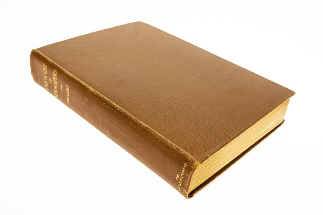 Winifred Gregory AMERICAN NEWSPAPERS 1821-1936 1937: Winifred Gregory AMERICAN NEWSPAPERS 1821-1936 1937 Very Scarce Folio Union List United States Canada Reference Research Bibliographic Periodicals Primary Sources US Newspaper Project Title: American 