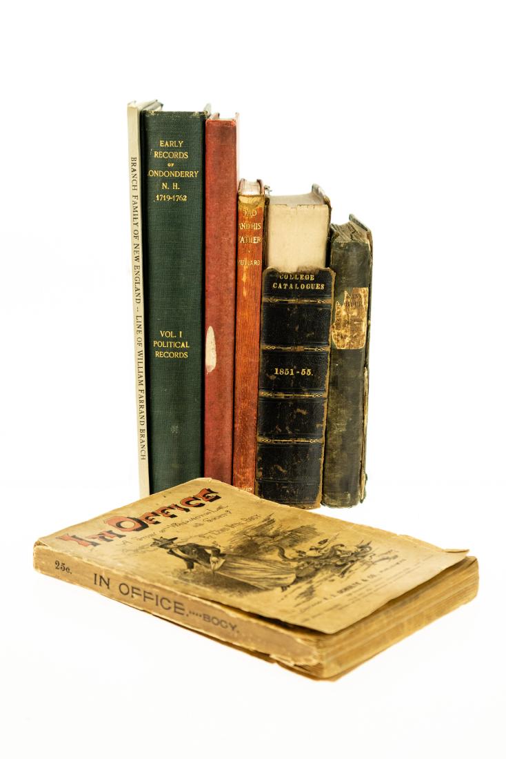 7V ANTIQUE AMERICAN HISTORY New England Colonies: 7V ANTIQUE AMERICAN HISTORY New England Colonies Genealogy Lincoln New Hampshire Grant Thorburn Lawrie Todd John Galt F Lauriston Bullard Tad and His Father Leatherbound Harvard College Catalog Office