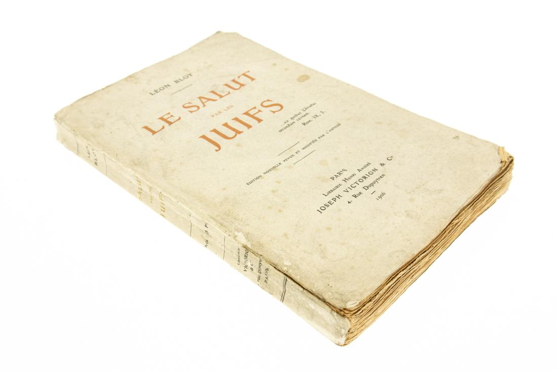 Leon Bloy LE SALUT PAR LES JUIFS 1906 Scarce Antique: Leon Bloy LE SALUT PAR LES JUIFS 1906 Scarce Antique Essay Jews Salvation French Novelist Title: Le Salut par les Juifs Author: Leon Bloy - Leon Bloy was a French novelist, essayist, pamphleteer and p