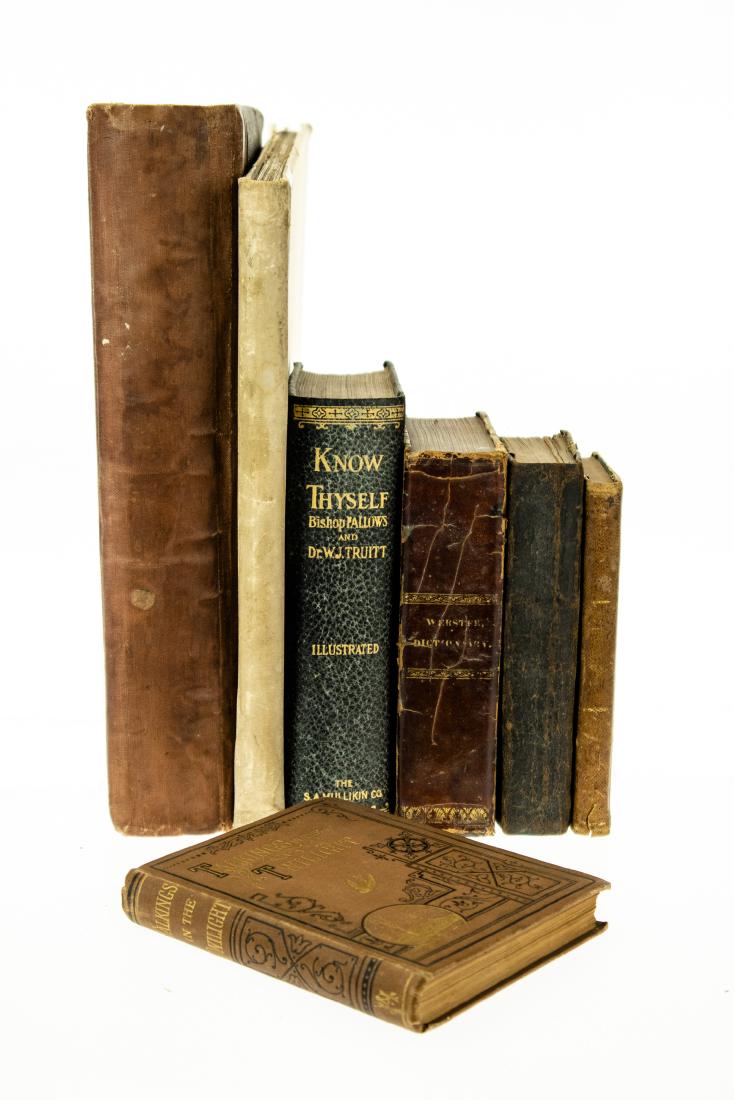 7V COLLECTIBLE ANTIQUE ESTATE BOOKS Decorative: 7V COLLECTIBLE ANTIQUE ESTATE BOOKS Decorative Victorian Gilt Leatherbound Chromolithograph Natural History Theology Heidelberg Catechism 1854 New Manual of Devotions 1793 Anglican Dictionary German E
