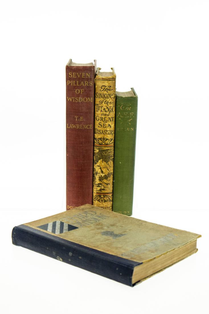 4V DECORATIVE ANTIQUE HISTORY Travel Exploration T E: 4V DECORATIVE ANTIQUE HISTORY Travel Exploration T E Lawrence WWI Titanic AEF General Pershing American Forces Heywood Broun Third Division United States Army Great Sea Disasters Logan Marshall Seven 