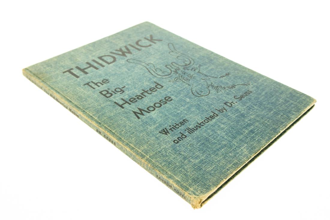 Dr Seuss THIDWICK THE BIG-HEARTED MOOSE 1948 First: Dr Seuss THIDWICK THE BIG-HEARTED MOOSE 1948 First Edition Illustrated Theodor Seuss Geisel Satire Society Childrens Animals Lake Winna-Bango Bug Woodpecker Antlers Hospitality Title: Thidwick the Big