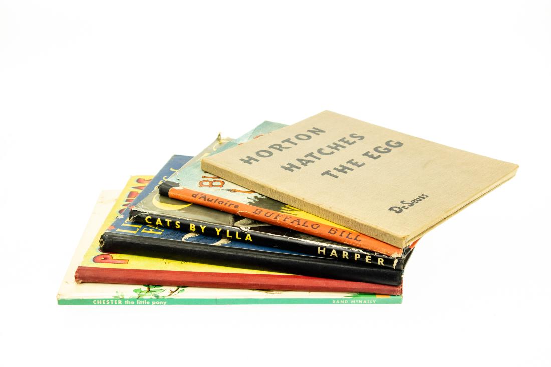 6V Vintage and Antique LARGE FORMAT CHILDRENS: 6V Vintage and Antique LARGE FORMAT CHILDRENS Illustrated Photographs Ylla Cats Scarce First Edition Dust Jacket Dr Seuss Horton Hatches the Egg Early Printing Buffalo Bill Pocahontas Ingri and Edgar 