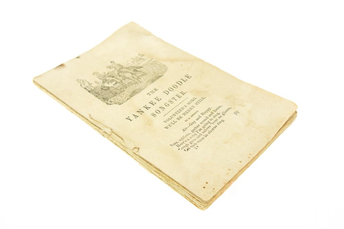 THE YANKEE DOODLE SONGSTER A COLLECTION OF NATIONAL: THE YANKEE DOODLE SONGSTER A COLLECTION OF NATIONAL SONGS COMIC AND PATRIOTIC 1861 Antique Illustrated Woodblock Volunteers Song Hurrah Hurrah for Union Still Secession over Jordan New Yankee Doodle M