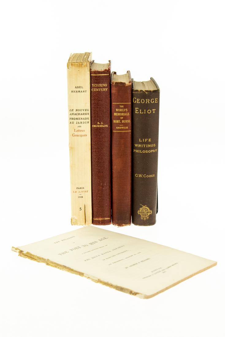 5V ANTIQUE BOOKS-ON-BOOKS AND LITERARY HISTORY George: 5V ANTIQUE BOOKS-ON-BOOKS AND LITERARY HISTORY George Eliot Critical Study George Willis Cooke Roaring Century 1846-1946 News Chronicle Daily News R J Cruikshank Privately Issued Limited Edition Clipp