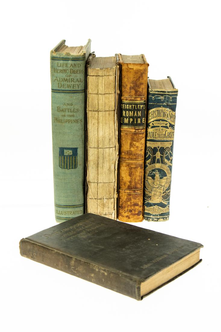 5V ANTIQUE HISTORY Decorative Victorian Gilt: 5V ANTIQUE HISTORY Decorative Victorian Gilt Leatherbound Military WWI Nautical European War of 1915 John William Burgess History of a Ship Steamships Torpedoes Illustrated Roman Empire Thomas Keightl