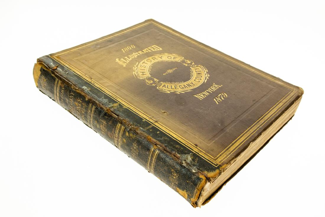 HISTORY OF ALLEGANY COUNTY NEW YORK 1806-1879 1879: HISTORY OF ALLEGANY COUNTY NEW YORK 1806-1879 1879 Elephant Folio Decorative Leather Gilt Oversized Illustrations Scenery Private Residences Public Buildings Manufactories Portraits Old Pioneers Promi