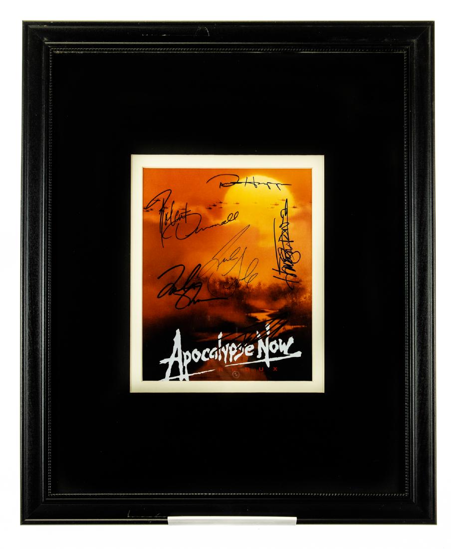 Collectible Movie Poster SIGNED APOCALYPSE NOW MOVIE: Collectible Movie Poster SIGNED APOCALYPSE NOW MOVIE PHOTO/POSTER Framed Certified Signatures of Robert Duvall Laurence Fishburne Harrison Ford Dennis Hopper Martin Sheen Francis Ford Coppola Vietnam
