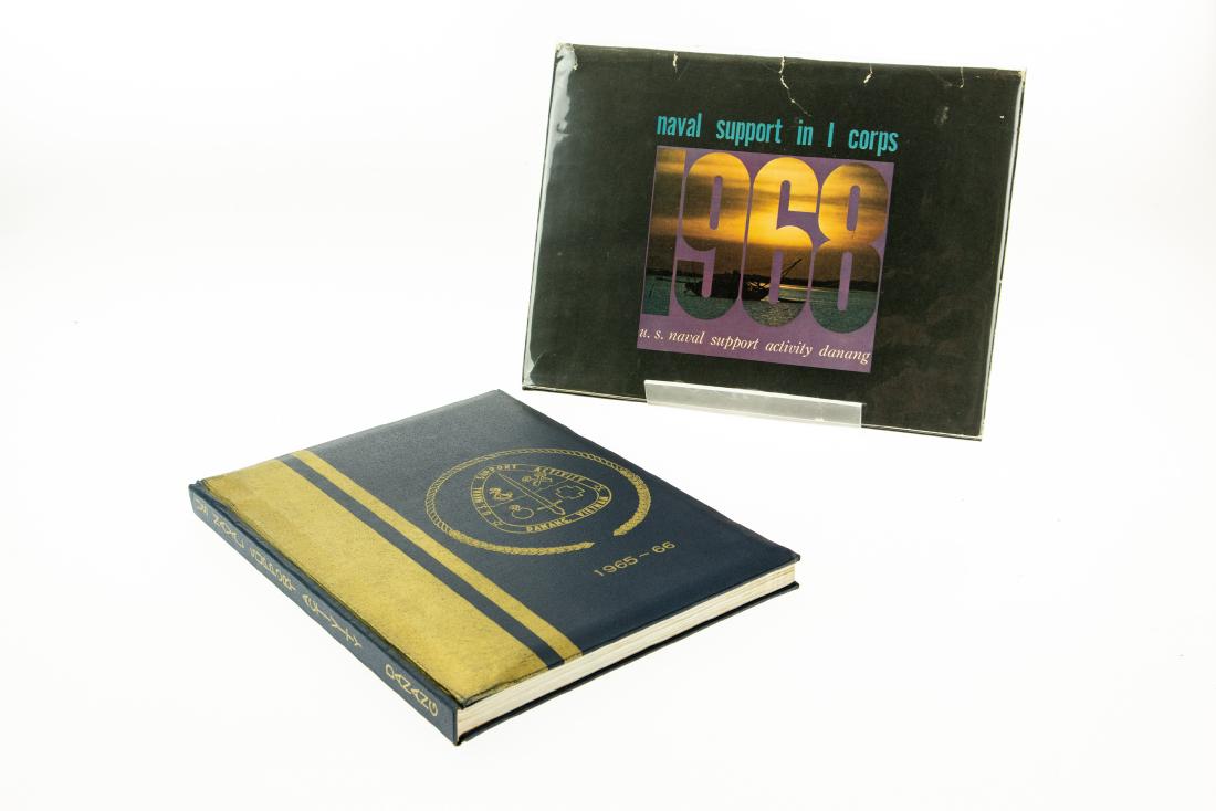 2V US Military NAVAL SUPPORT CORPS VIETNAM WAR: 2V US Military NAVAL SUPPORT CORPS VIETNAM WAR Photographs Maps Original Dust Jacket I Corps Danang Yearbooks US History Soldiers Navy Southeast Asia Book Details: Two volumes featuring the Naval Supp