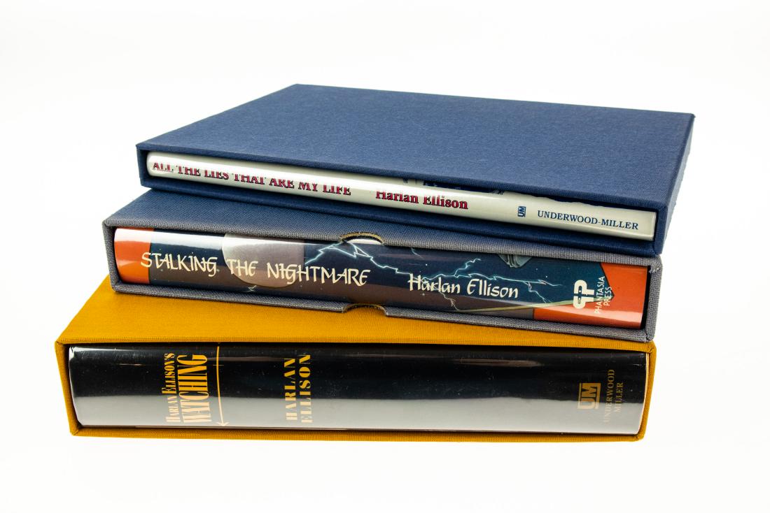 3V Collectible Fiction HARLAN ELLISON SIGNED LIMITED: 3V Collectible Fiction HARLAN ELLISON SIGNED LIMITED EDITIONS First Edition Harlan Ellisons Watching Stalking the Nightmare Foreword by Stephen King All the Lies That Are My Life Illustrated Kent Bash