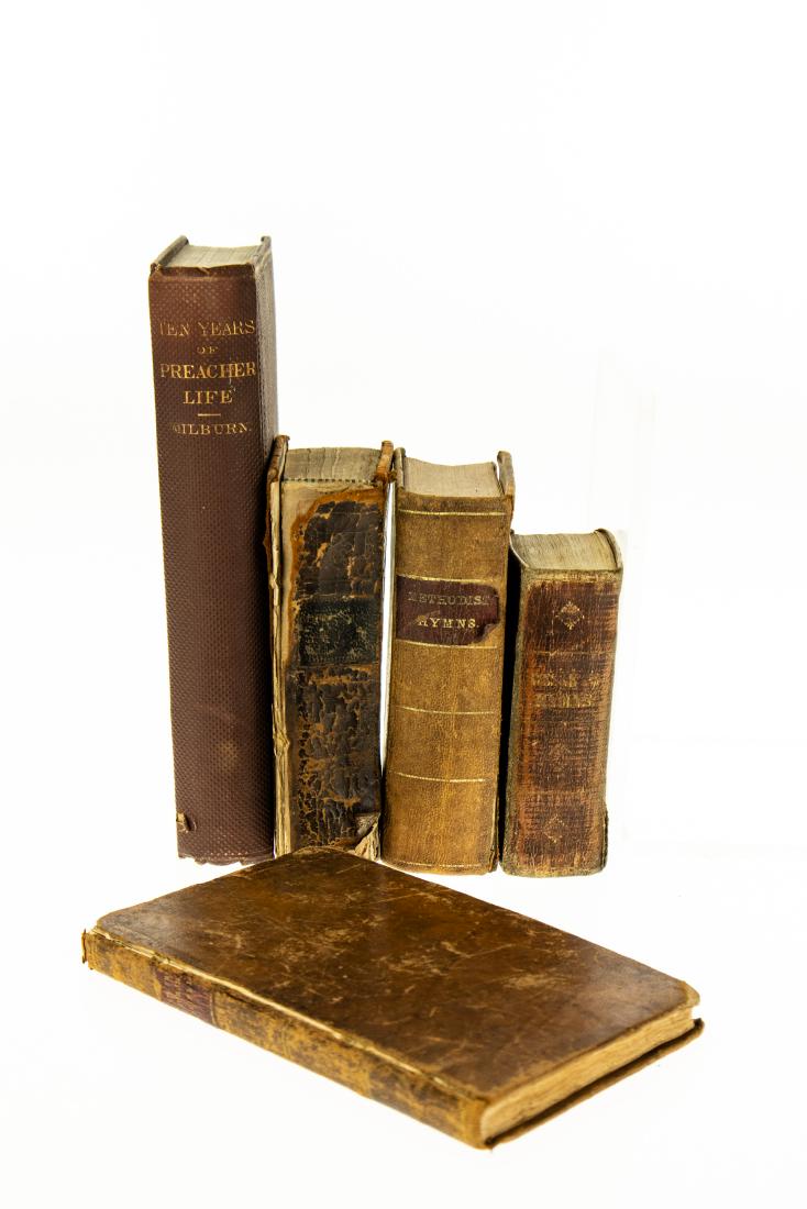5V Collectible Religious Books ANTIQUE METHODIST TEXTS: 5V Collectible Religious Books ANTIQUE METHODIST TEXTS Decorative Leatherbound Hymns John Wesley Methodist Episcopal Church Quarterly Ticket Constitution and Discipline Protestant Ten Years of Preache