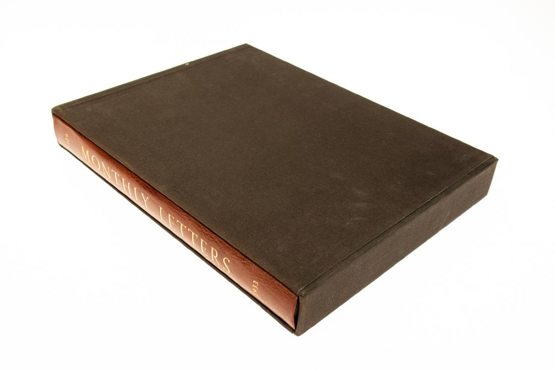 MONTHLY LETTERS FIRST FIFTY LIMITED EDITIONS CLUB: MONTHLY LETTERS FIRST FIFTY LIMITED EDITIONS CLUB 1929-1933 1987 Scarce Limited Edition Very Rare Slipcase Marbled Paper Nigerian Goatskin Illustrated Collecting Books-on-Books Title: Monthly Letters: