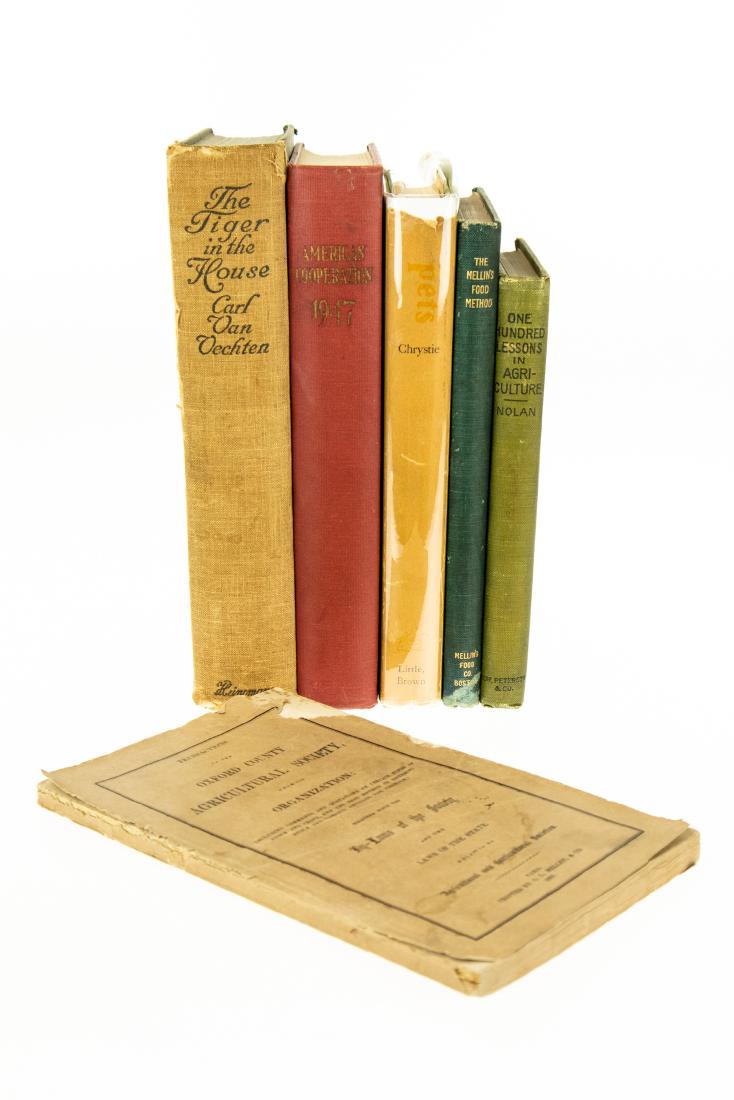 6V VINTAGE AND ANTIQUE AGRICULTURE AND DOMESTIC ANIMALS: 6V VINTAGE AND ANTIQUE AGRICULTURE AND DOMESTIC ANIMALS Signed Husbandry Poultry Cats Aretas W Nolan Pets Frances N Chrystie Mellins Food Method Percentage Feeding Mellins Food Company Boston NA Tiger