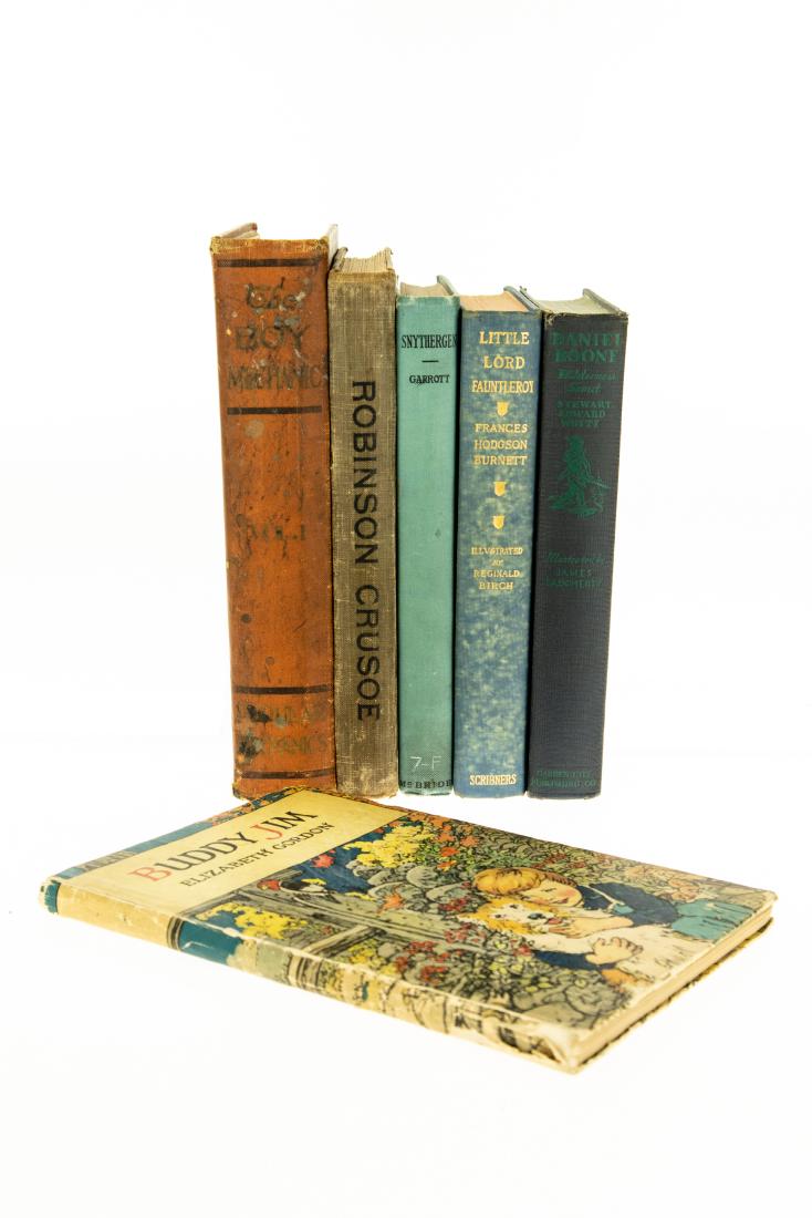 6V DECORATIVE ANTIQUE CHILDRENS First Edition Victorian: 6V DECORATIVE ANTIQUE CHILDRENS First Edition Victorian Gilt Illustrated Chromolitho Buddy Jim Elizabeth Gordon John Rae Little Lord Fauntleroy Frances Hodgson Burnett Reginald Birch Snythergen Hall G