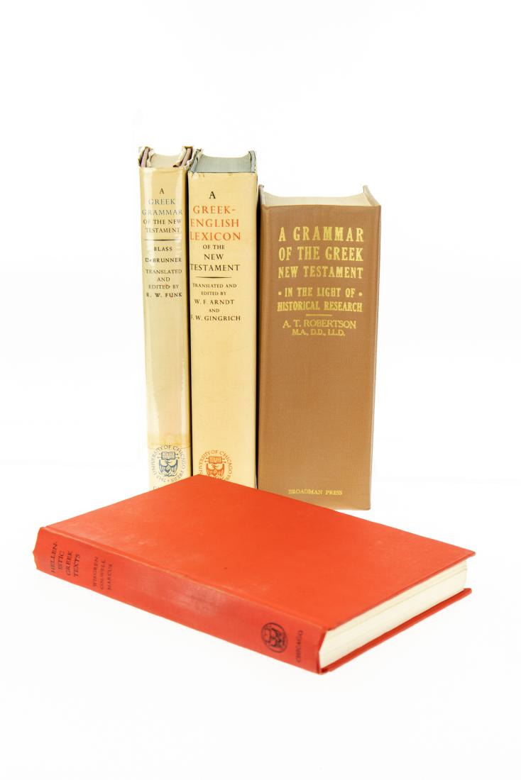 4V ANCIENT GREEK CHRISTIAN TEXTS REFERENCE Grammar: 4V ANCIENT GREEK CHRISTIAN TEXTS REFERENCE Grammar Greek New Testament A T Robertson Hellenistic Greek Texts Allen Wikgren Ernest Cadman Colwell Ralph Marcus F Blass A Debrunner Robert W Funk Greek-En