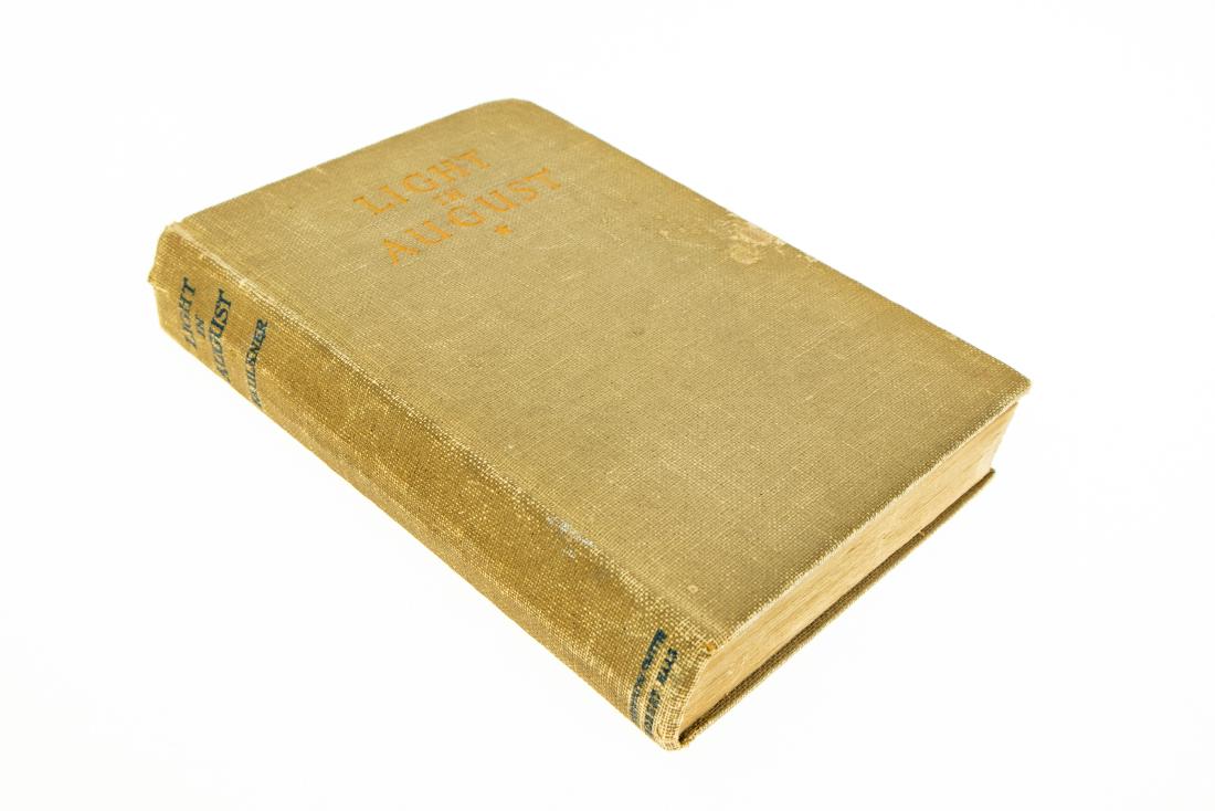 William Faulkner LIGHT IN AUGUST 1932 First Printing: William Faulkner LIGHT IN AUGUST 1932 First Printing Southern Gothic Modernist American Author Yoknapatawpha County Mississippi Race Outcasts Religion Fiction Literature Title: Light in August Author:
