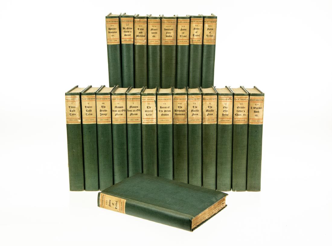 22V Nathaniel Hawthorne THE COMPLETE WRITINGS OF: 22V Nathaniel Hawthorne THE COMPLETE WRITINGS OF NATHANIEL HAWTHORNE 1900 Limited Edition Large Paper Edition Complete Set American Literature Romantic Movement Dark Romanticism Evil Sin Humanity Psyc