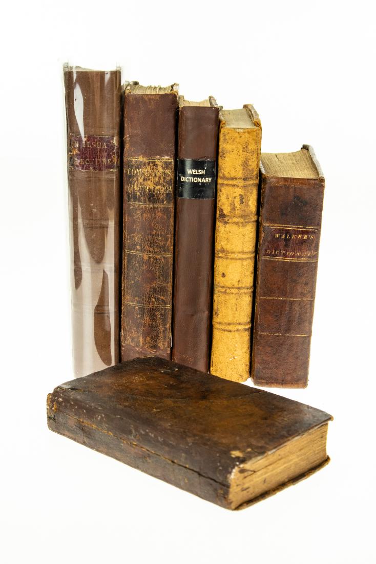 6V ANTIQUE LEATHERBOUND REFERENCE Calfskin Universal: 6V ANTIQUE LEATHERBOUND REFERENCE Calfskin Universal Preceptor Grammar Knowledge David Blair Fold‾Outs Illustrated Arithmetic Ireland Christopher Cox Dictionary Welsh William Spurrell Utica NY I