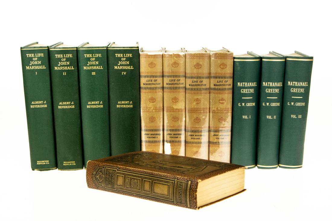 12V ANTIQUE EARLY AMERICAN HISTORY Life of Nathanael: 12V ANTIQUE EARLY AMERICAN HISTORY Life of Nathanael Greene Major‾General Revolutionary War Life of George Washington John Marshall Life of John Marshall Albert J Beveridge Complete Sets US Hist