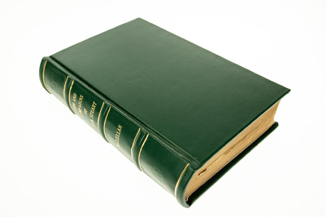 H B McClellan THE LIFE AND CAMPAIGNS OF MAJOR‾: H B McClellan THE LIFE AND CAMPAIGNS OF MAJOR‾GENERAL J E B STUART 1885 First Edition Full Leather Private Binding Gilt Folding and Fold‾Out Maps Color Tissue‾Guarded Frontispiece Po