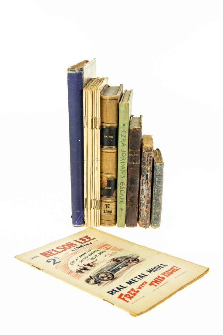 16V ANTIQUE LITERATURE POETRY AND CHILDRENâ€™S Pulp: 16V ANTIQUE LITERATURE POETRY AND CHILDRENâ€™S Pulp Decorative Leatherbound Chromolitho Nelson Lee Library Adventure Mystery Car Racing Poetical Fortune Teller Thomas A Burke Crayon Miscellany Wa