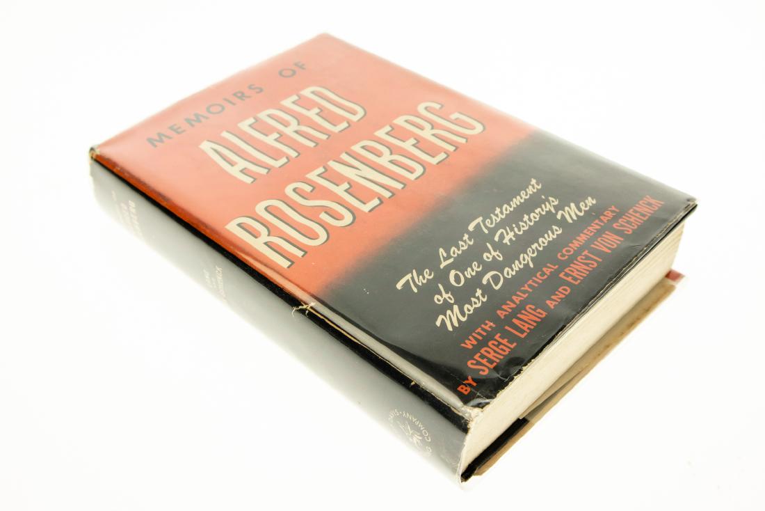 Alfred Rosenberg MEMOIRS OF ALFRED ROSENBERG 1949: Alfred Rosenberg MEMOIRS OF ALFRED ROSENBERG 1949 Scarce Very Rare Dust Jacket Nazi Philosopher Idealogue War Criminal Author Serge Lang Ernst von Schenck Translated by Eric Posselt WWII History Germa
