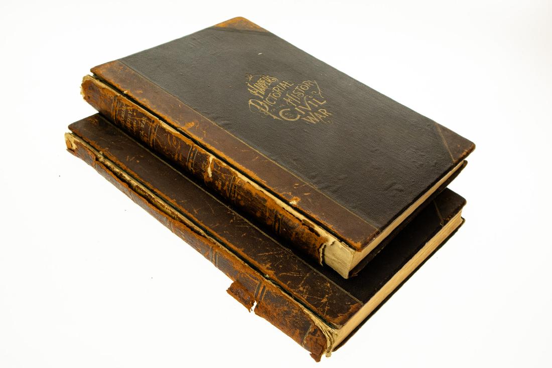 Alfred H Guernsey and Henry M Alden HARPERâ€™S: Alfred H Guernsey and Henry M Alden HARPERâ€™S PICTORIAL HISTORY OF THE CIVIL WAR 1866/1868 Complete Set Folio Decorative Leather Gilt Illustrated Maps Battles US History Portraits Title: Harper&