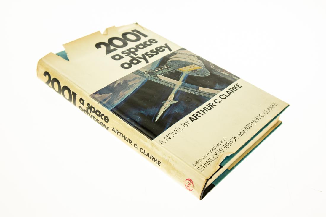 Arthur C Clarke 2001 A SPACE ODYSSEY 1968 First: Arthur C Clarke 2001 A SPACE ODYSSEY 1968 First Printing Original Dust Jacket Based on Screenplay by Stanley Kubrick and Clarke Science Fiction Hal Space Travel Discovery Title: 2001: A Space Odyssey