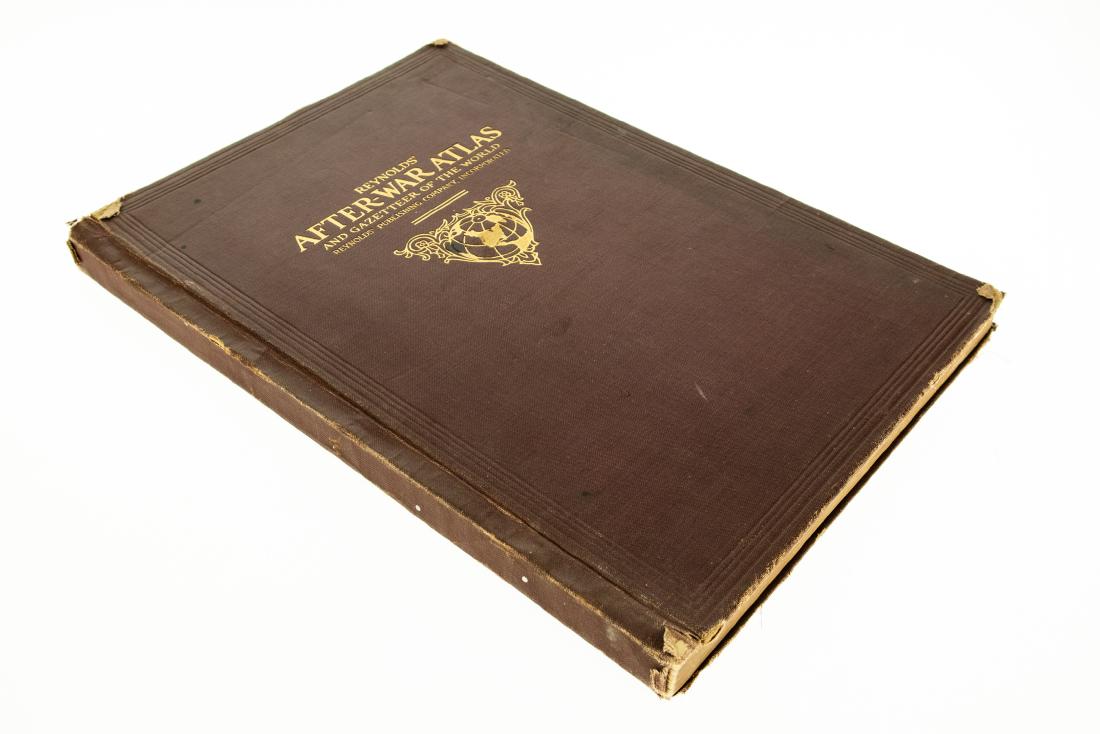 Francis J Reynolds REYNOLDS′ AFTER‐: Francis J Reynolds REYNOLDS′ AFTER‐WAR ATLAS AND GAZETTEER OF THE WORLD 1919 Very Rare Folio Color Maps Fold‐Out Illustrated Photographs Tables New Boundaries Population 