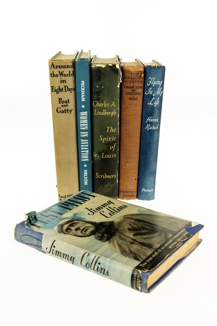 6V VINTAGE AND ANTIQUE HISTORY OF AVIATION First: 6V VINTAGE AND ANTIQUE HISTORY OF AVIATION First Printing First Edition Exploration Pioneering Female Pilots Betty Peckham Balloon Buster Frank Luke Arizona Norman S Hall First Edition Spirit of St Lo
