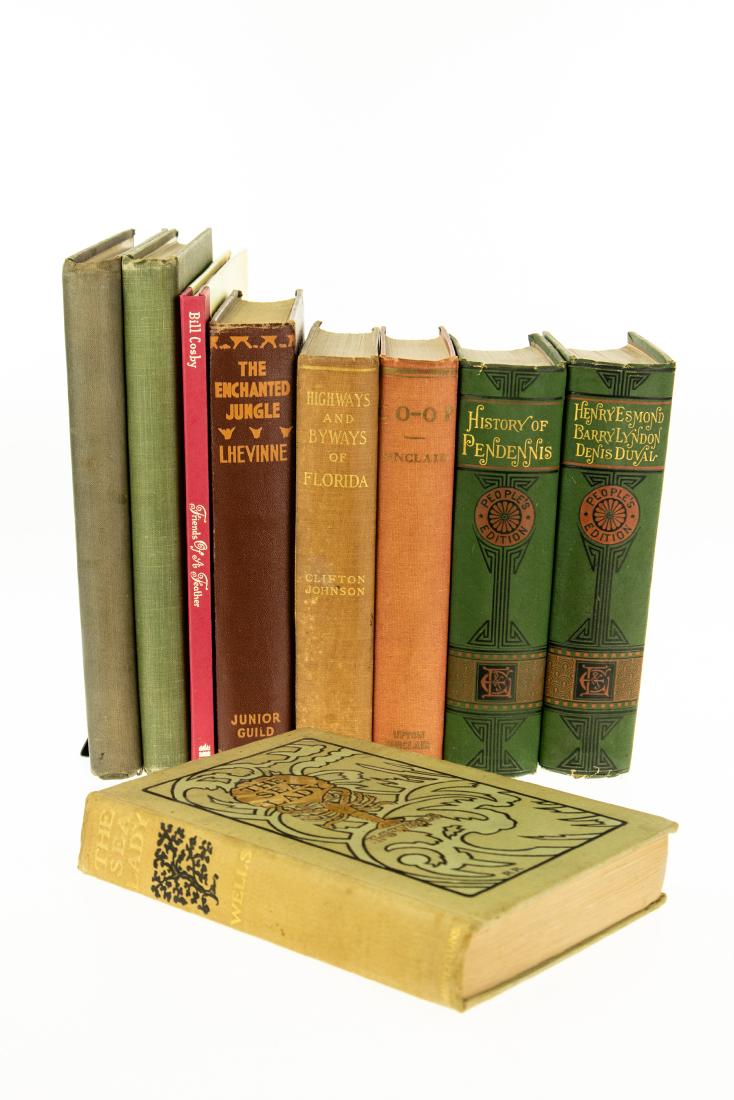 9V COLLECTIBLE ESTATE BOOKS Antique Victorian Gilt NYS: 9V COLLECTIBLE ESTATE BOOKS Antique Victorian Gilt NYS Signed CO‐OP Upton Sinclair Sea Lady H G Wells First Printing Elihu Root Highways Byways Florida Clifton Johnson Scarce First Printing