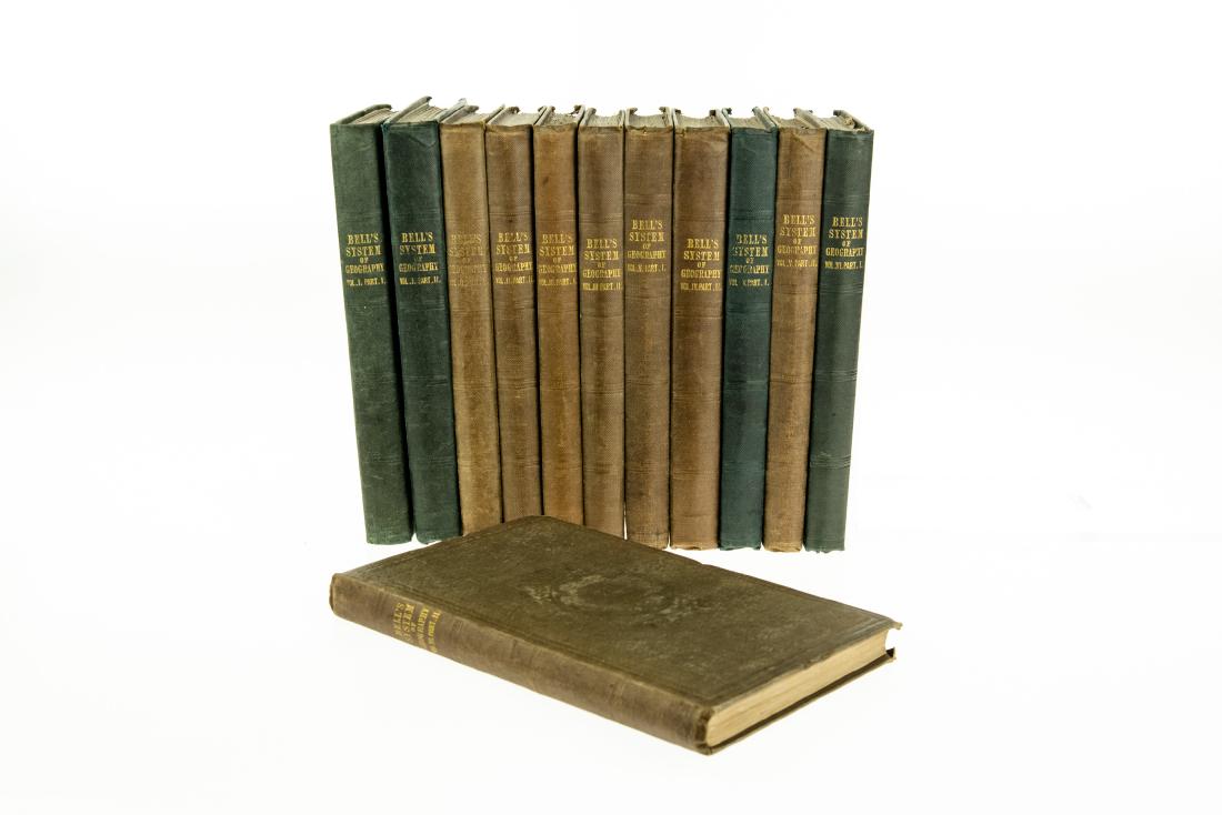 12V James Bell A SYSTEM OF GEOGRAPHY 1839‐: 12V James Bell A SYSTEM OF GEOGRAPHY 1839‐1840 Complete Set Antique Engraved Folding Maps Plates Illustrated History Europe Asia South America Asia Minor Islands Australia North America Cart