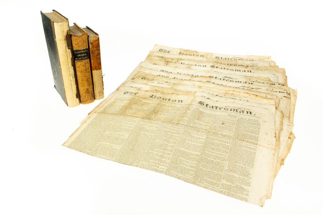 20Pcs ANTIQUE ESTATE BOOKS NEWSPAPERS MAGAZINES AND: 20Pcs ANTIQUE ESTATE BOOKS NEWSPAPERS MAGAZINES AND EPHEMERA illustrated Universal History Israel Smith Clare Leatherbound The New Mirror Bound Issues First Issue Elements of Criticism Henry Home Lord