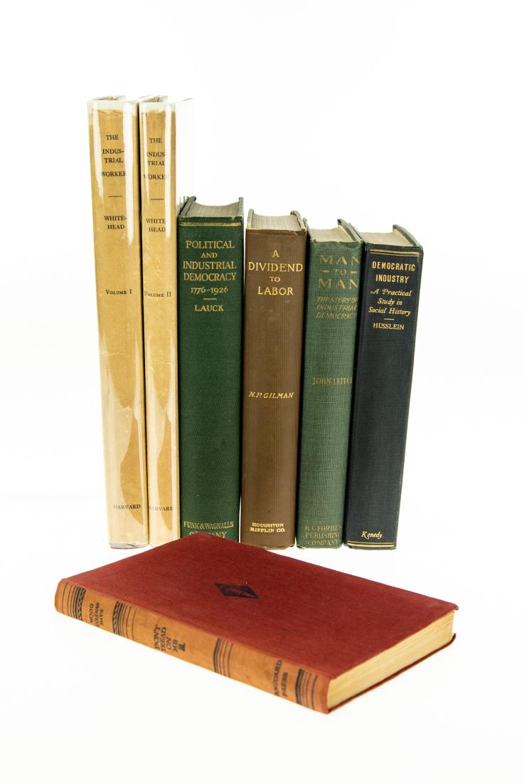 7V ANTIQUE HISTORY OF LABOR AND SOCIALISM First: 7V ANTIQUE HISTORY OF LABOR AND SOCIALISM First Printing First Edition Political Industrial Democracy Communal Utopia Legal Tactics Clement Wood McAlister Coleman Arthur Garfield Hays John Leitch W Je