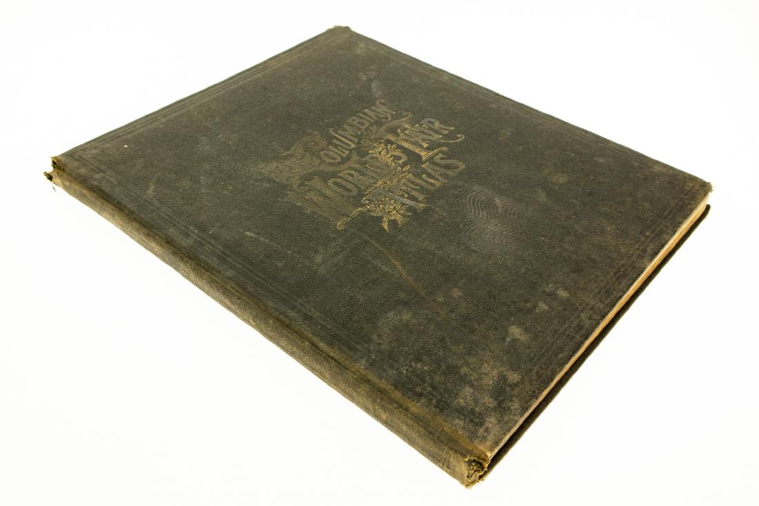 THE COLUMBIAN WORLD′S FAIR ATLAS c1893 Folio: THE COLUMBIAN WORLD′S FAIR ATLAS c1893 Folio Decorative Gilt Color Tinted Maps Illustrations Chicago Railroad Travel Advertising Architecture Scenery Monuments US States Territories Canada W