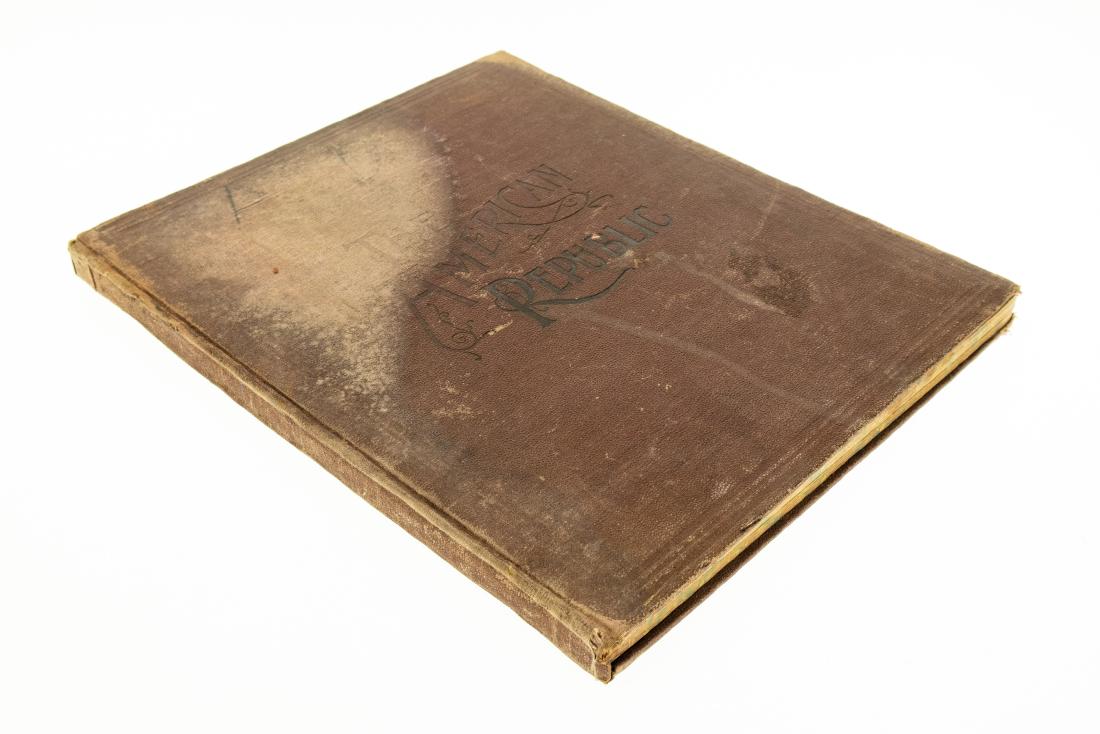 THE AMERICAN REPUBLIC 1893 Very Rare Color Maps Atlas: THE AMERICAN REPUBLIC 1893 Very Rare Color Maps Atlas Geography Cartography World′s Columbian Exposition Chicago States Territories Railroads Post Offices Illustrated Buildings Population fr