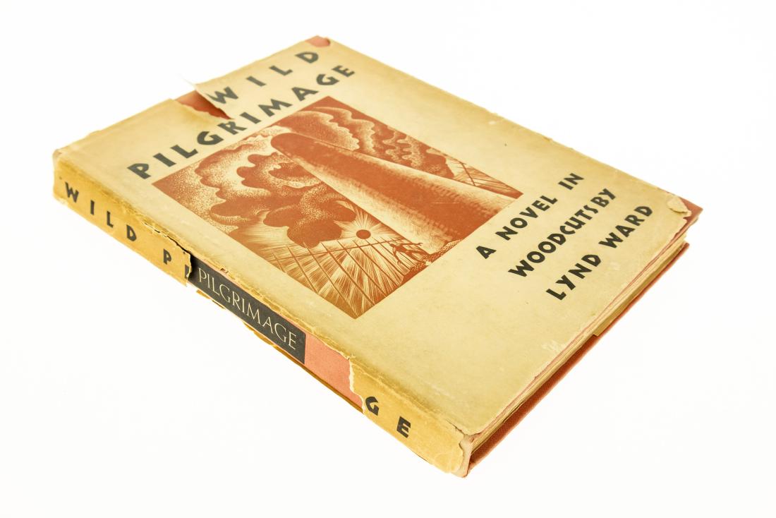 Lynd Ward WILD PILGRIMAGE 1932 First Edition: Lynd Ward WILD PILGRIMAGE 1932 First Edition Illustrated Plates Woodcuts Dust Jacket Novel World of the Mind Reality Industrial World Society Factory Worker Title: Wild Pilgrimage Author: Lynd Ward &