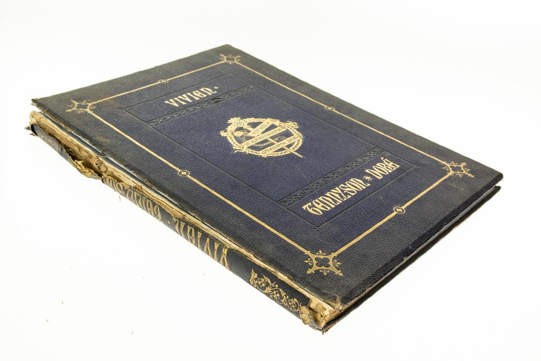 Alfred Tennyson VIVIEN 1868 Elephant Folio Antique: Alfred Tennyson VIVIEN 1868 Elephant Folio Antique Decorative Gilt Engraved Illustrated Plates Gustave Dore Merlin Knights Wizard Poem Title: Vivien Author: Alfred Tennyson ‐ Alfred Tennyso