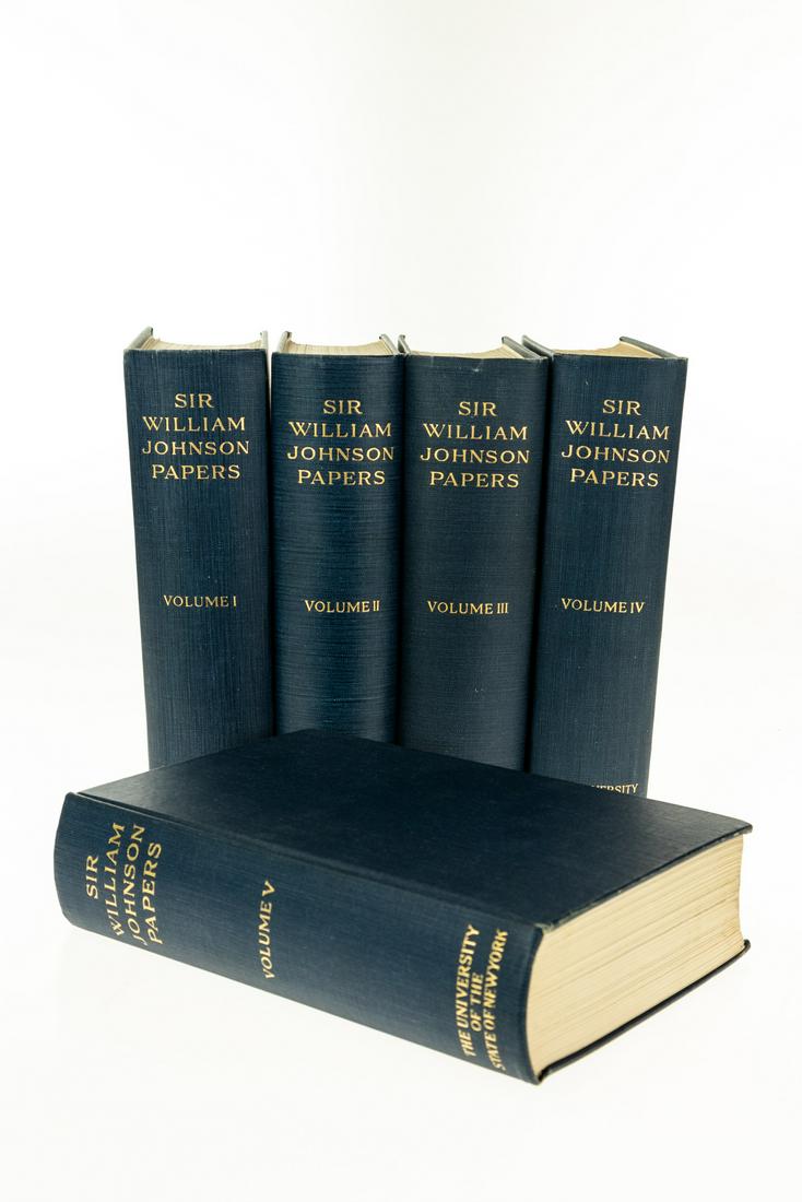 NYS ‐ 5V James Sullivan PAPERS SIR WILLIAM: NYS ‐ 5V James Sullivan PAPERS SIR WILLIAM JOHNSON 1921‐27 First Editions Colonial History Maps Iroquois Native American Indian Affairs Fort Niagara Lake George Seven Years War King George