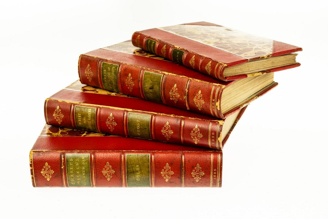 4V Charles Dickens ANTIQUE BIOGRAPHICAL WORKS 1870&: 4V Charles Dickens ANTIQUE BIOGRAPHICAL WORKS 1870‐1885 Salas Kent Dolby Frost Reading Tours America Humor Humour Pathos Fancy Leather Bindings Book Details: This handsome group of books contain