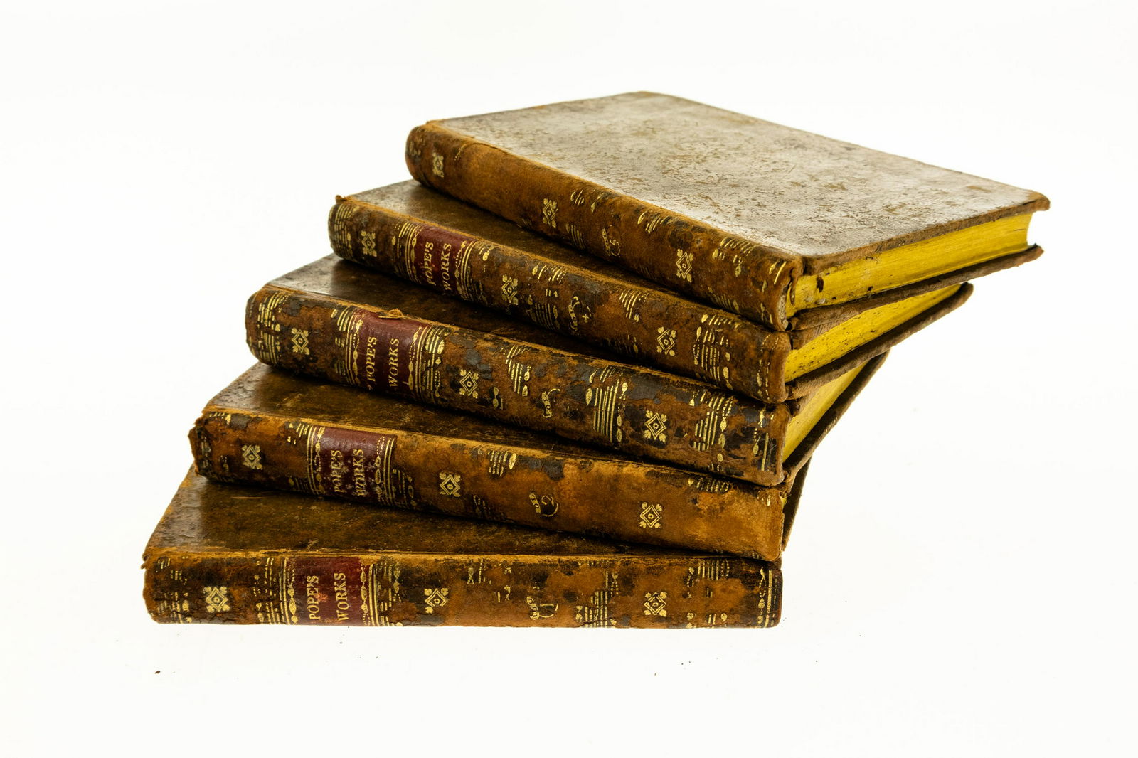 5V Alexander Pope THE POETICAL WORKS OF ALEXANDER POPE: 5V Alexander Pope THE POETICAL WORKS OF ALEXANDER POPE 1812 Leatherbound Gilt Antique Dr. Warburton Messiah Windsor Forest Imitations of Horace Epistles The Rape of the Lock The Wife of Bath Essay on