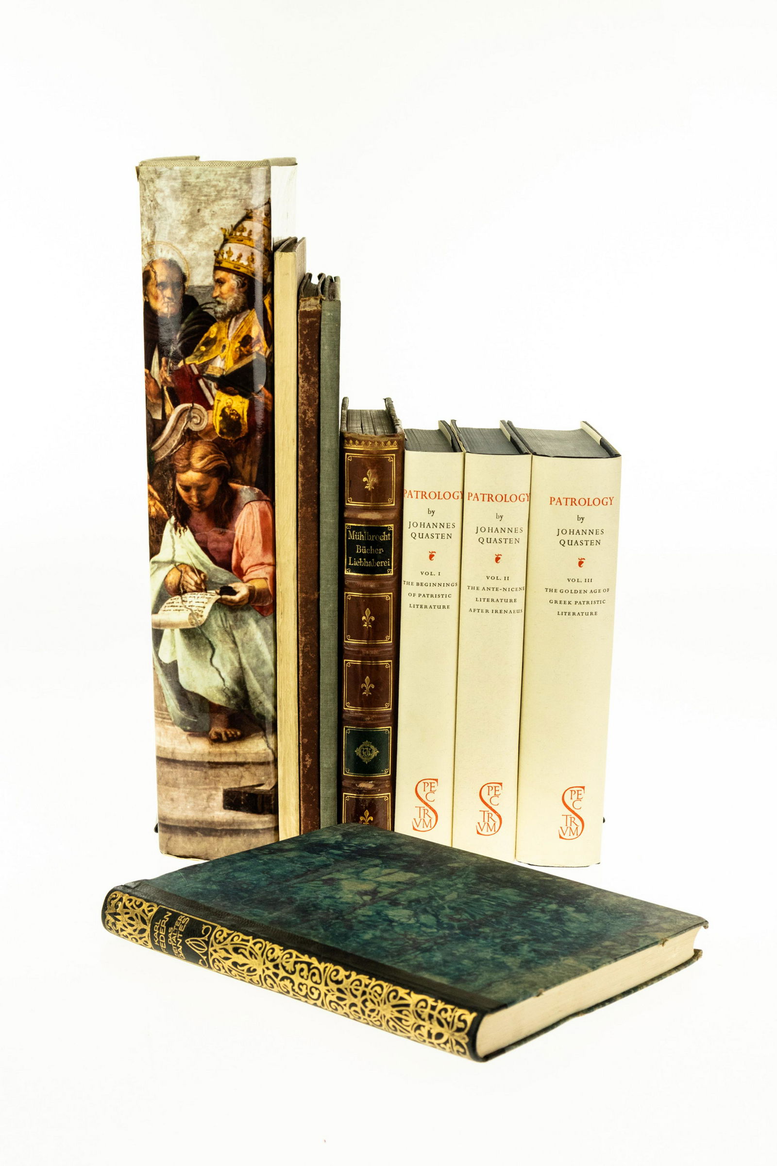 9V COLLECTIBLE BOOKS‐ON‐BOOKS ART &: 9V COLLECTIBLE BOOKS‐ON‐BOOKS ART & MUSIC HISTORY Vintage & Antique Decorative Gilt Illustrated Patrology Johannes Quasten Complete Set Das Zeitalter Dantes Karl Federn Die Buchlie