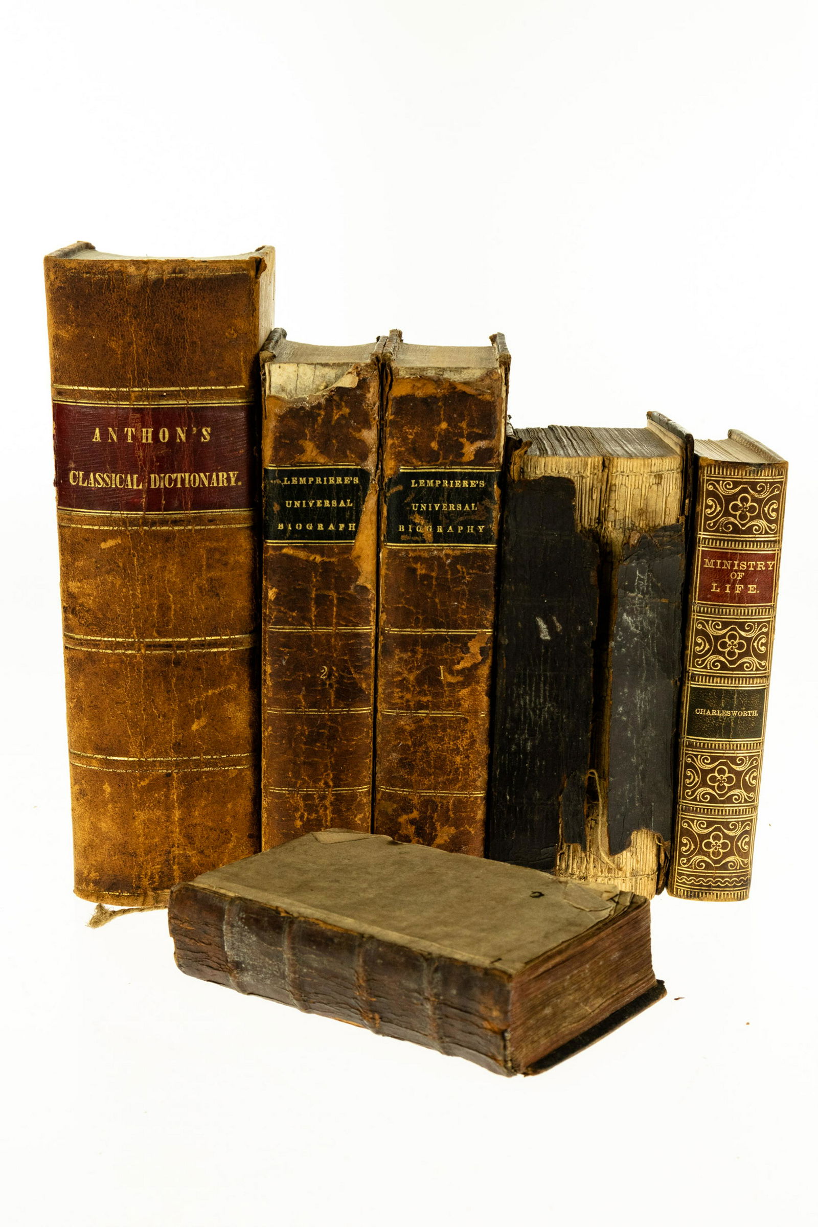 6V ANTIQUE LEATHERBOUND REFERENCE & THEOLOGY: 6V ANTIQUE LEATHERBOUND REFERENCE & THEOLOGY Gesang‐Buch Ambrosii Lobwassers Marburg 1750 Ministry of Life Maria Louisa Charlesworth Allegory Gilt Tooling Decorative Die Bibel German Univers