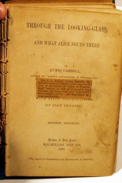 Carroll THROUGH LOOKING-GLASS 1891 Early Rare - 2