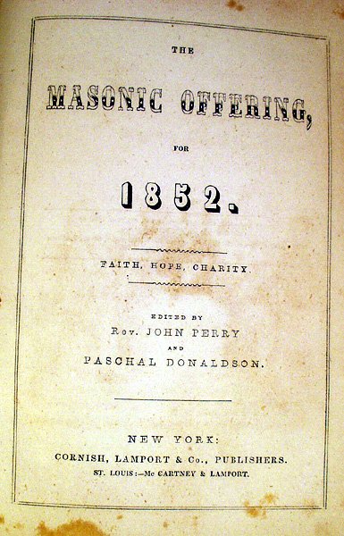 Perry MASONIC OFFERING 1852 Freemasonry Fancy - 2
