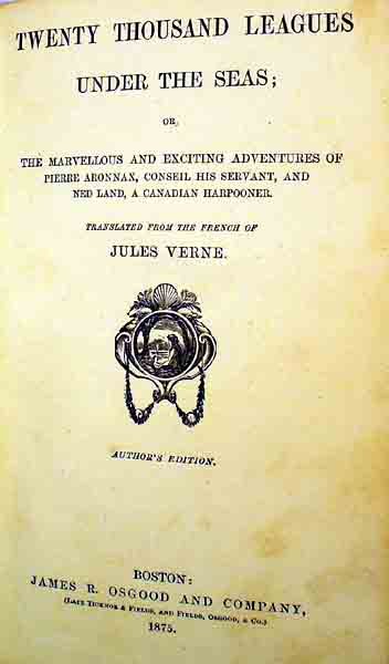 Verne 20,000 LEAGUES UNDER THE SEA 1875 2nd US ed - 2